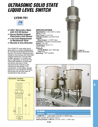 Thumbnail of document Data Sheet - LVSW-701 316 SS Single Point Ultrasonic Liquid Level Switch